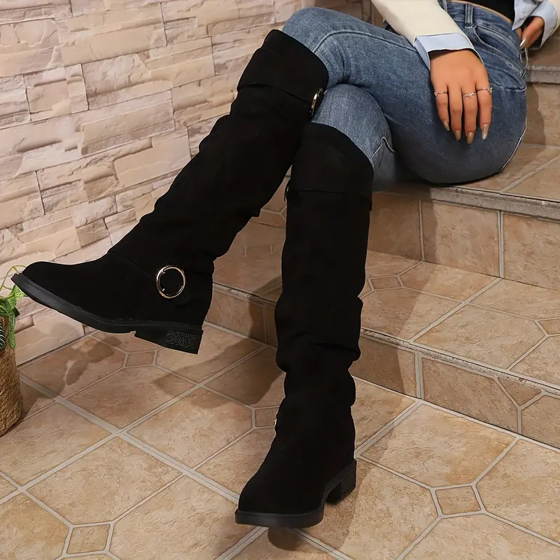 Mid Calf Slouchy Boots for Women