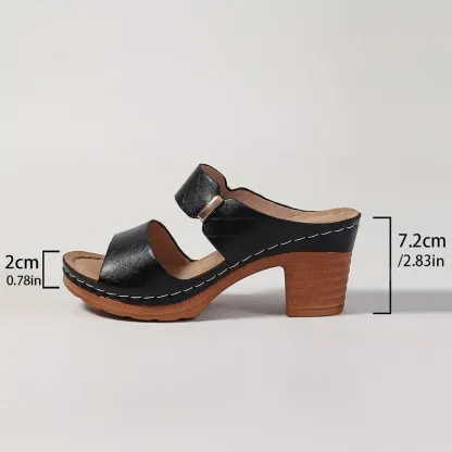 Women’s Bow Open-Toe Chunky Heel Sandals