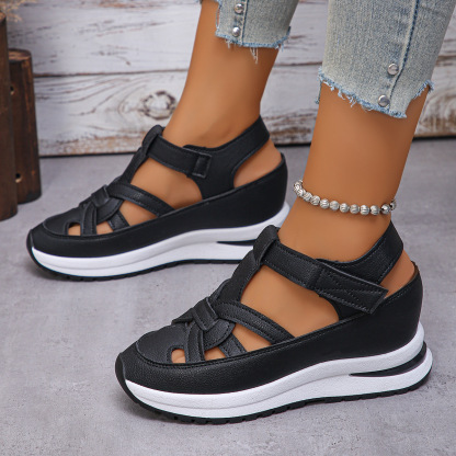 Women's Hollow Out Breathable Platform Wedge Sandals Sneakers