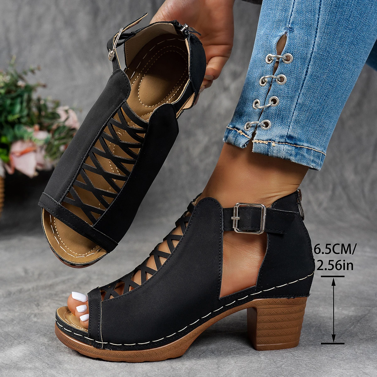 🔥Last Day Promotion 50% OFF - Women's Roman Thick Heel Wedge Sandals