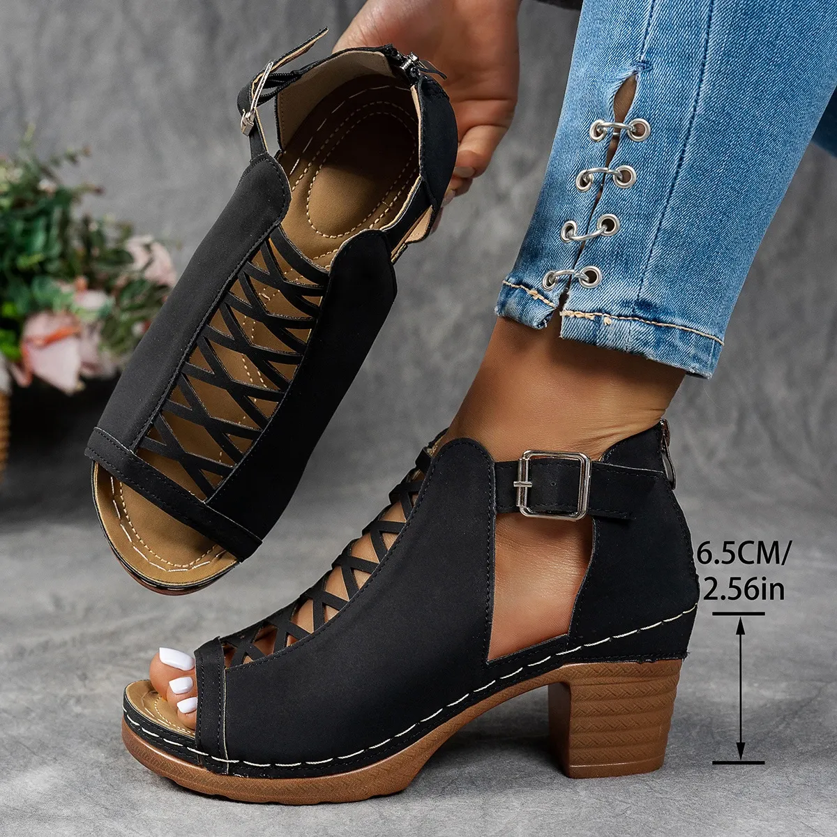 🔥Last Day Promotion 50% OFF - Women's Roman Thick Heel Wedge Sandals
