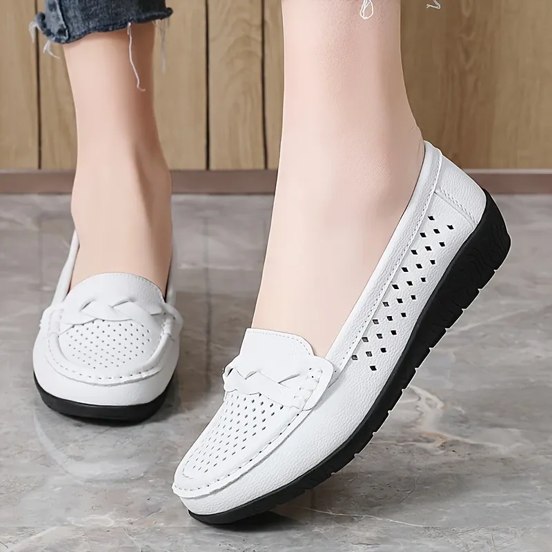 Comfortable Walking Flat Leather Loafers