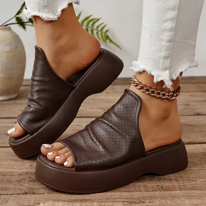 🔥LAST DAY PROMOTION 50% OFF - WOMEN'S PLATFORM LEATHER ORTHOPEDIC SANDALS