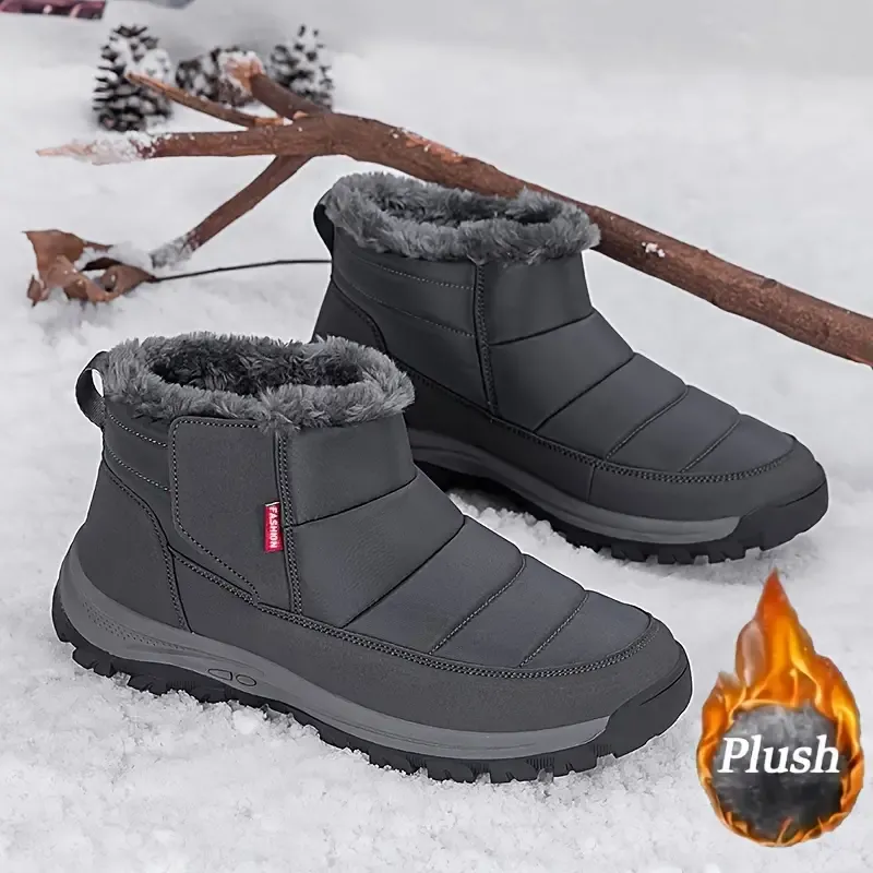 Men's Orthopedic Warm Snow Boots Waterproof Non-Slip Winter Fleece Boots