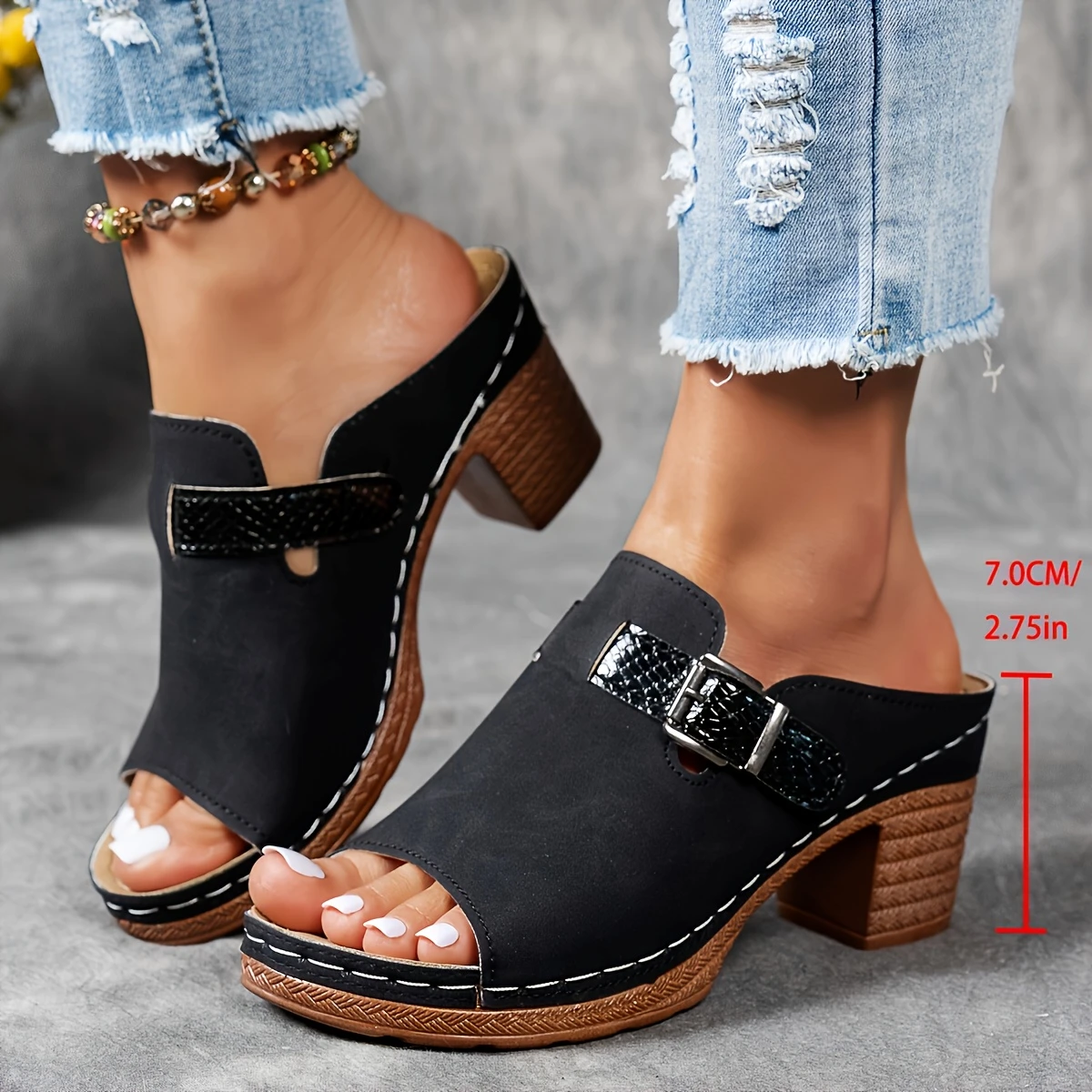 🔥LAST DAY PROMOTION 50% OFF - WOMEN'S LEATHER PLATFORM WEDGE ORTHOPEDIC SANDALS