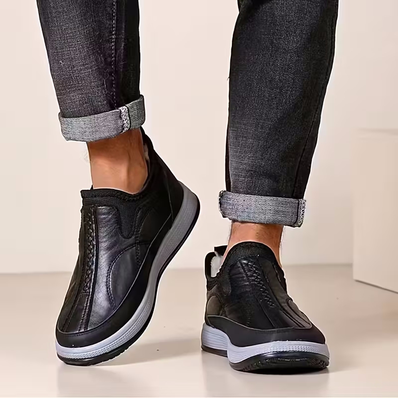 ⏰Limited Time Sale 69% OFF-Men’s Handmade Premium Leather Slip-On Boots – Wide Toe, Arch Support