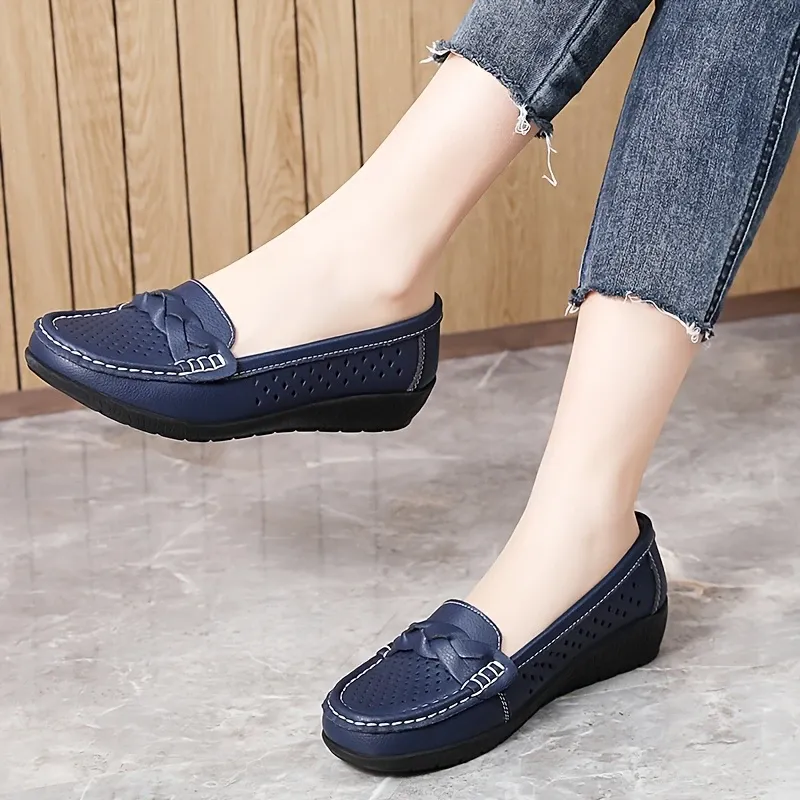 Comfortable Walking Flat Leather Loafers