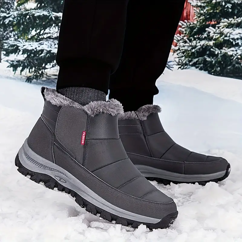 Men's Orthopedic Warm Snow Boots Waterproof Non-Slip Winter Fleece Boots
