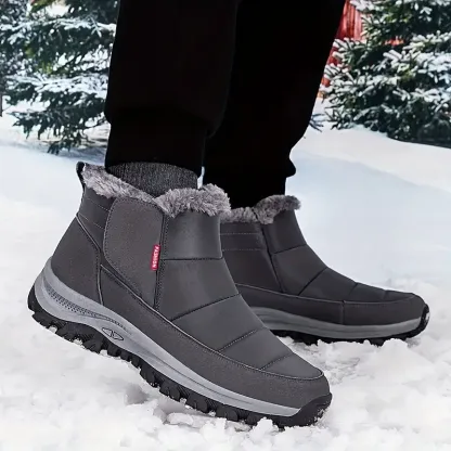 Men's Orthopedic Warm Snow Boots Waterproof Non-Slip Winter Fleece Boots