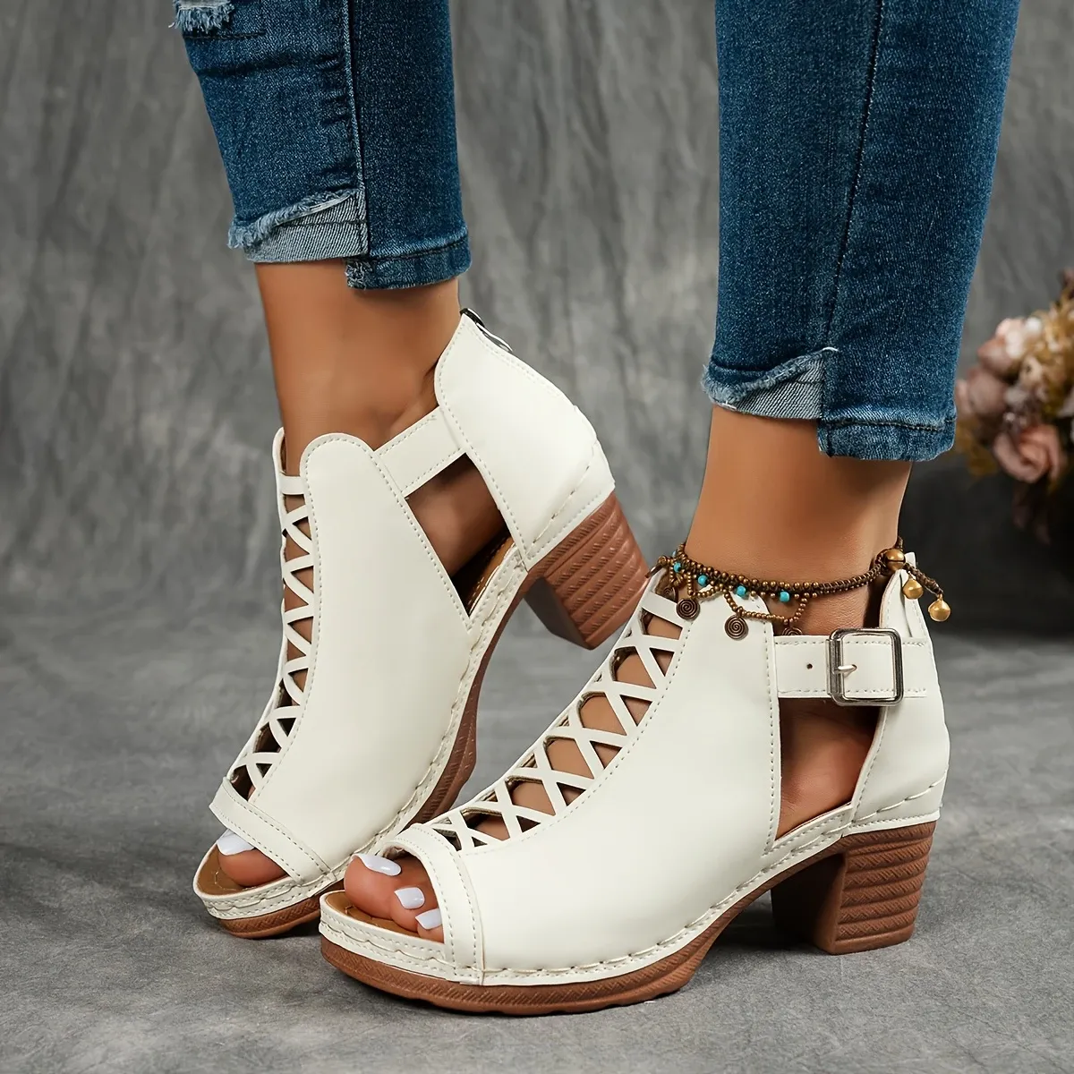 🔥Last Day Promotion 50% OFF - Women's Roman Thick Heel Wedge Sandals