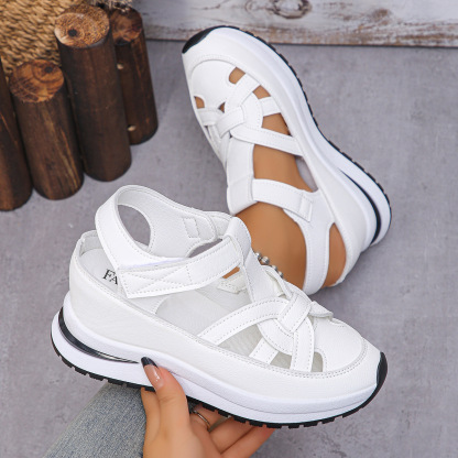 Women's Hollow Out Breathable Platform Wedge Sandals Sneakers