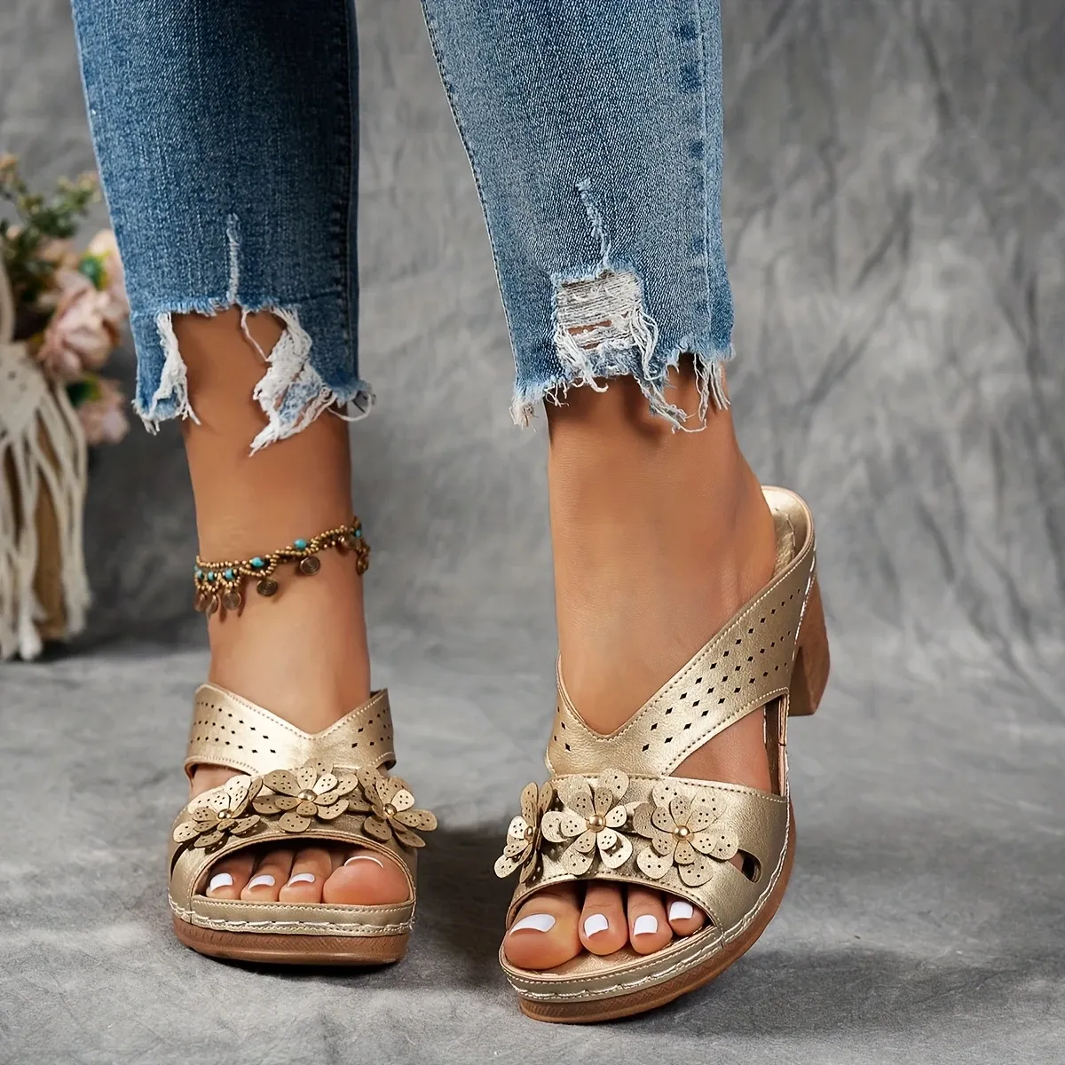 🔥Last Day Promotion 50% OFF - Women's Fashion High Heel Chunky Heel Sandals