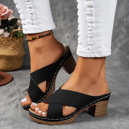🔥Last Day Promotion 50% OFF - Women's Fashion High Heel Chunky Heel Sandals