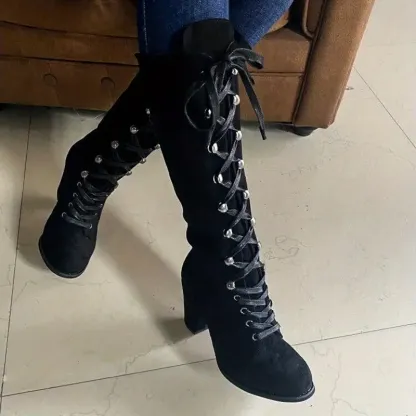 Mid Calf Slouchy Boots for Women