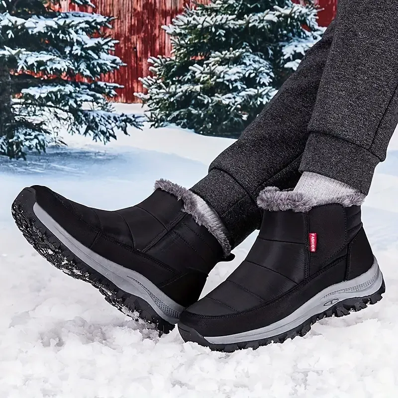Men's Orthopedic Warm Snow Boots Waterproof Non-Slip Winter Fleece Boots