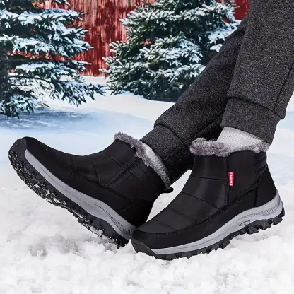 Men's Orthopedic Warm Snow Boots Waterproof Non-Slip Winter Fleece Boots