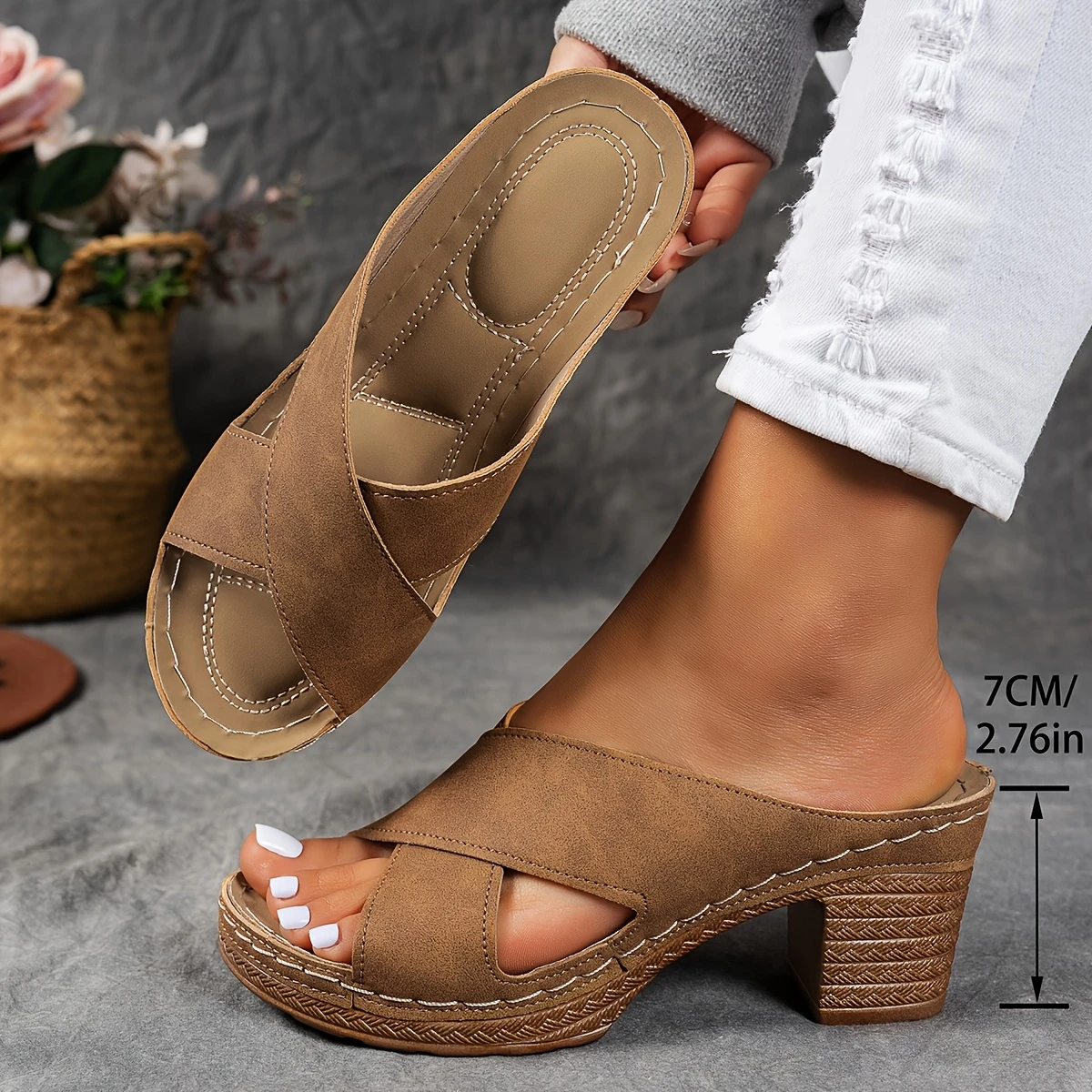 🔥Last Day Promotion 50% OFF - Women's Fashion High Heel Chunky Heel Sandals
