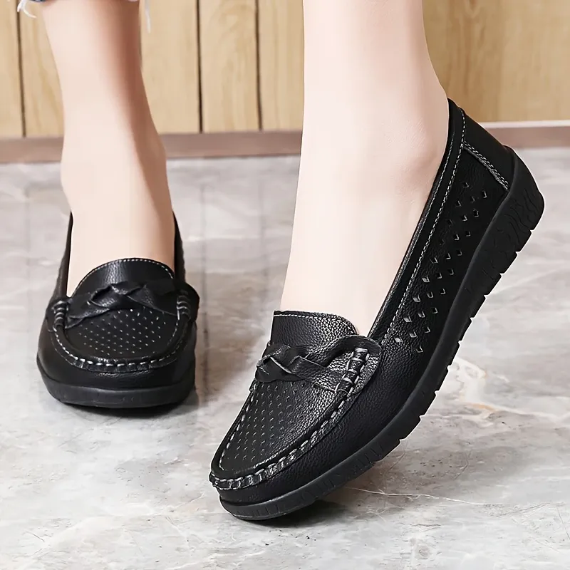 Comfortable Walking Flat Leather Loafers