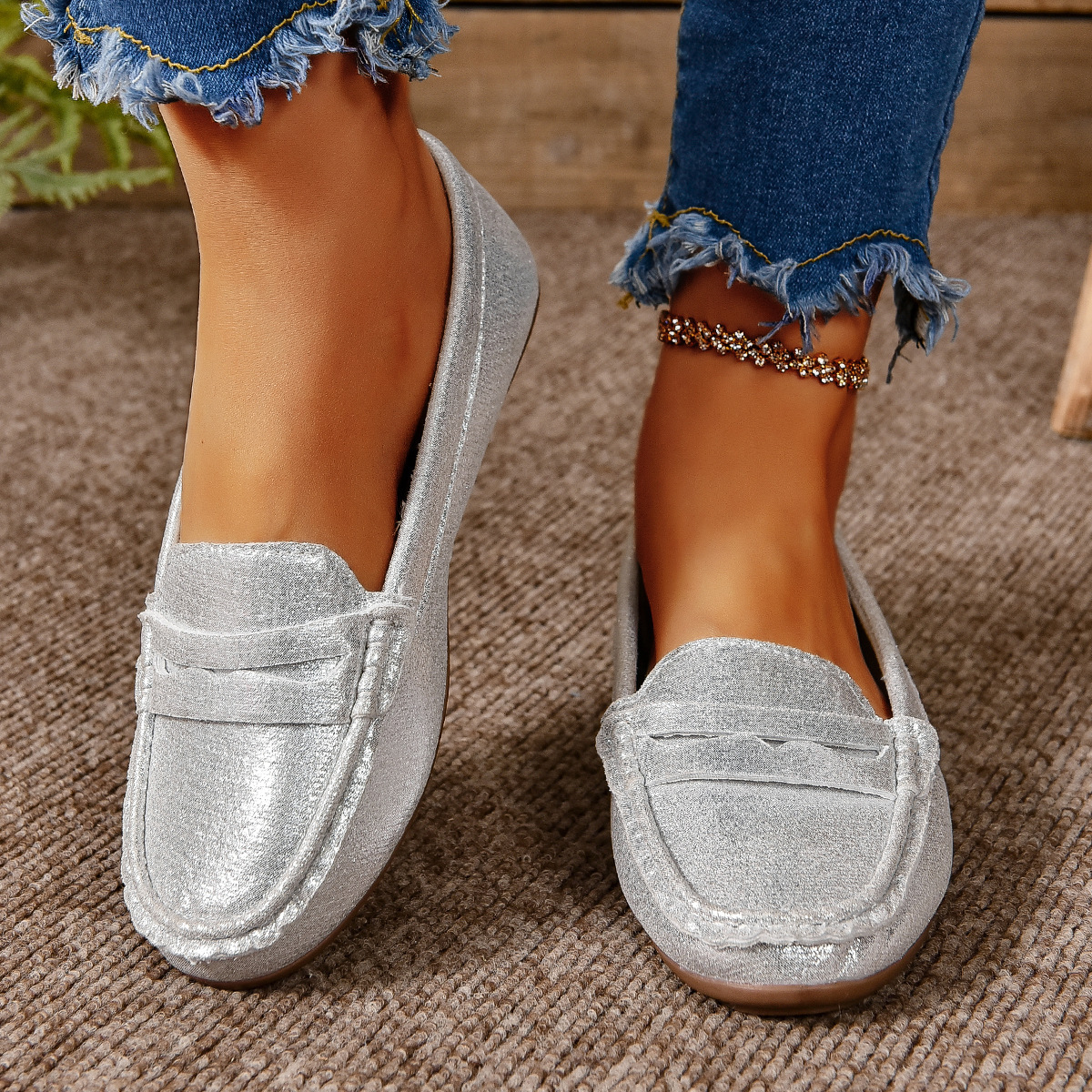 Comfortable Walking Flat Leather Loafers