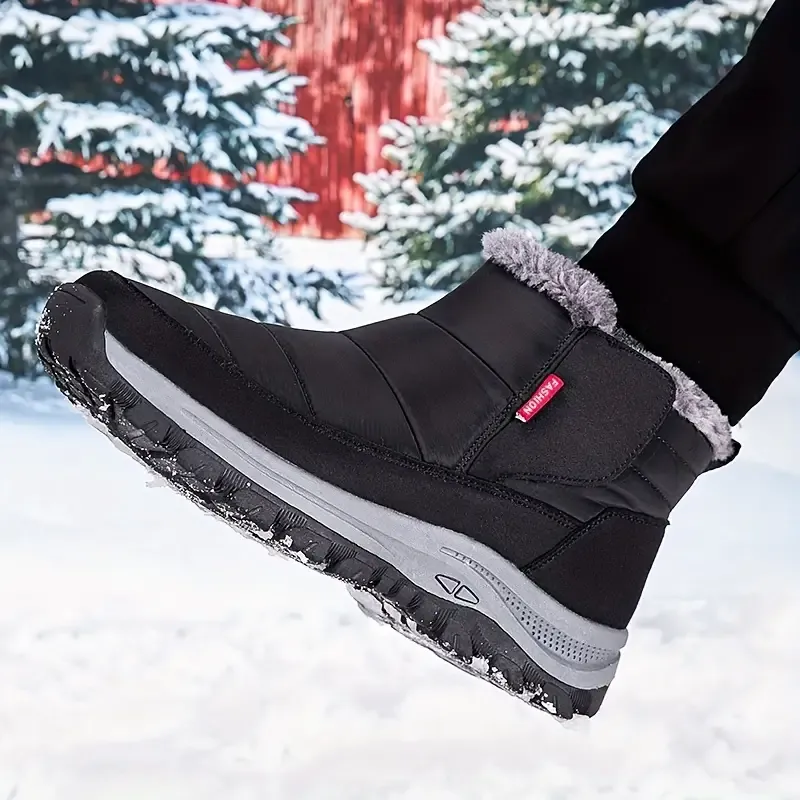 Men's Orthopedic Warm Snow Boots Waterproof Non-Slip Winter Fleece Boots