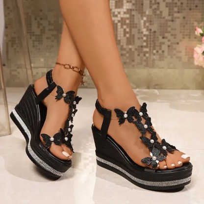 🔥LAST DAY PROMOTION 50% OFF - Elegant Women's Butterfly Wedge Sandals