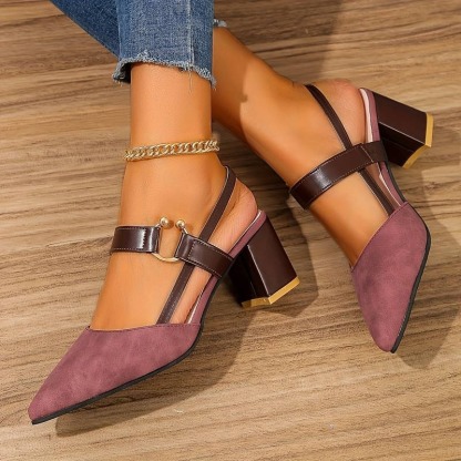 Women's Pointed Toe Block High Heel Sandals