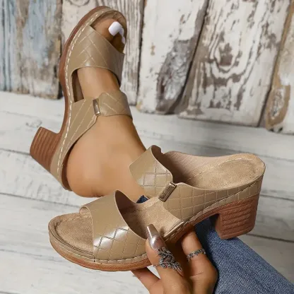 Women’s Bow Open-Toe Chunky Heel Sandals