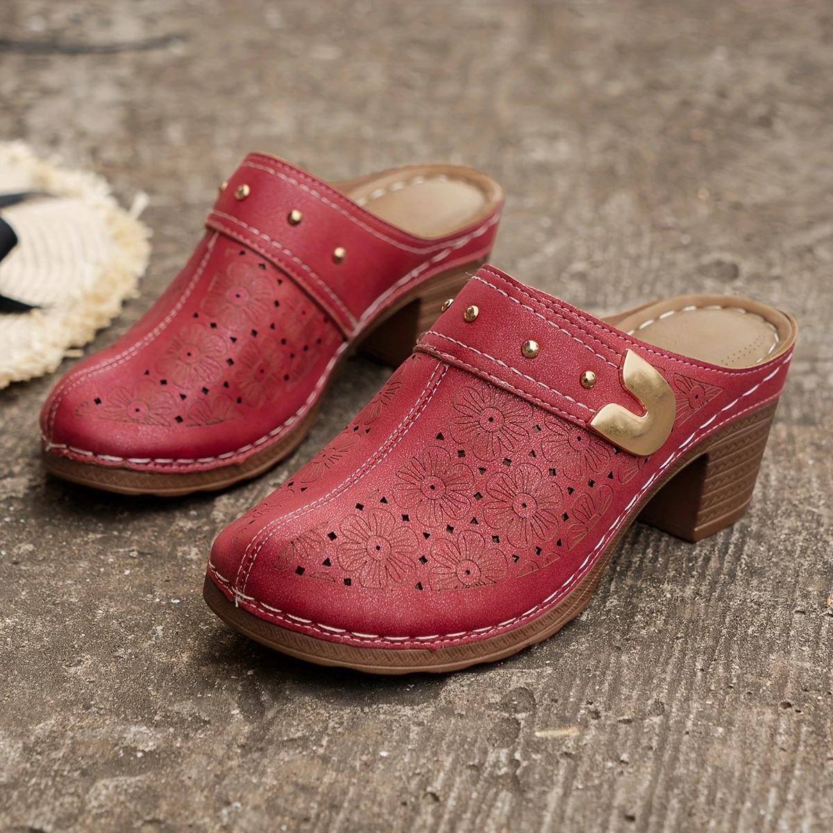 🔥LAST DAY PROMOTION 50% OFF - Women's  Thick Heel Mules High Heel Sandals