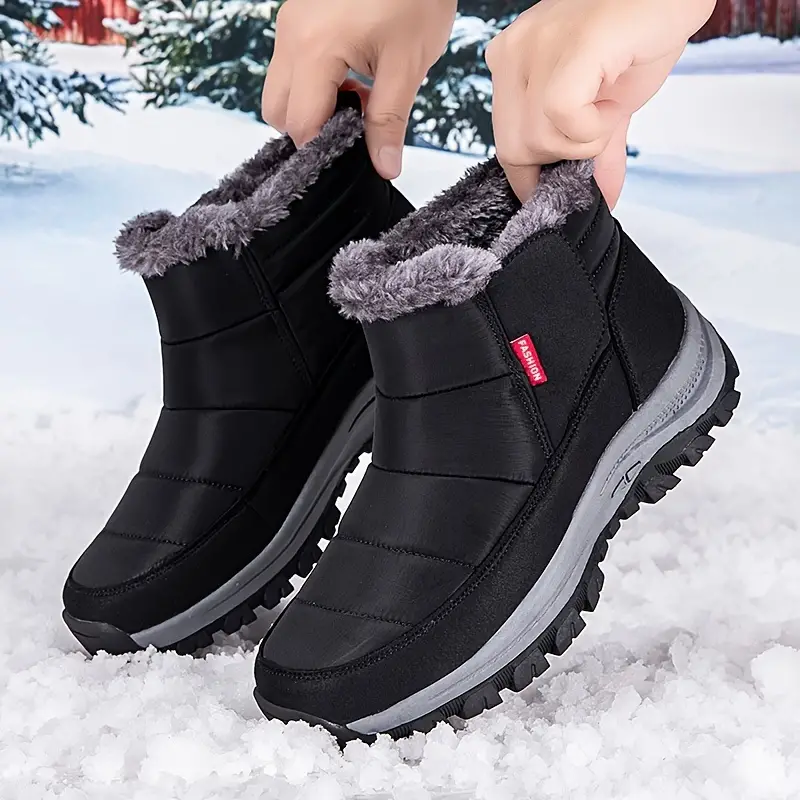 Men's Orthopedic Warm Snow Boots Waterproof Non-Slip Winter Fleece Boots