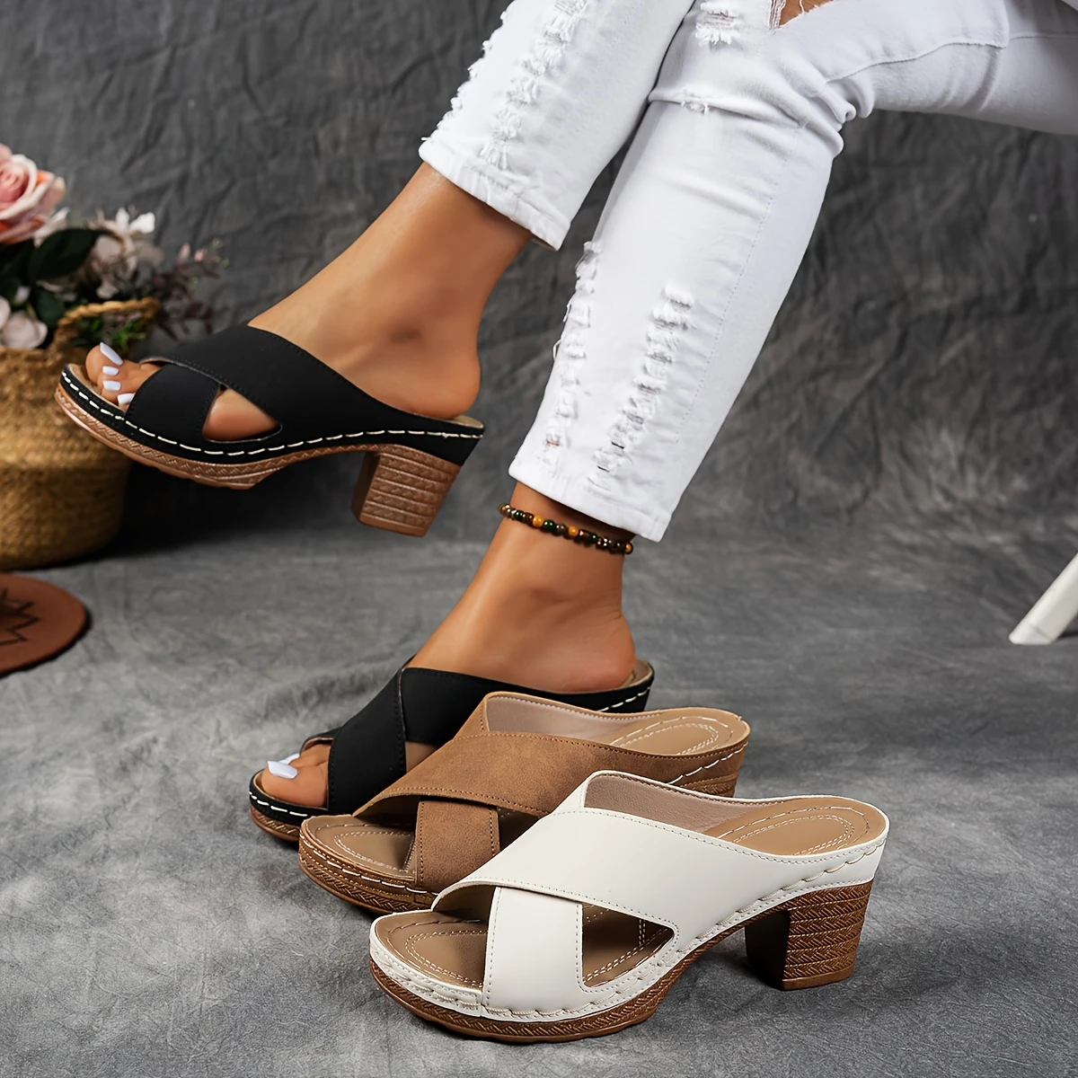 🔥Last Day Promotion 50% OFF - Women's Fashion High Heel Chunky Heel Sandals