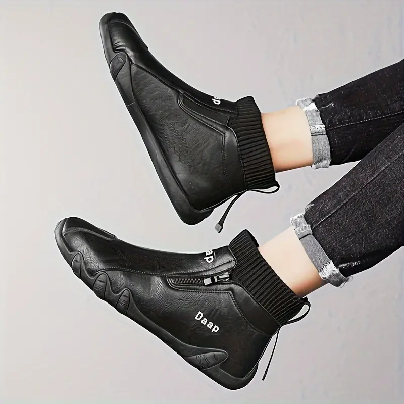 Men's Orthopedic Warm Snow Boots Waterproof Non-Slip Winter Fleece Shoes