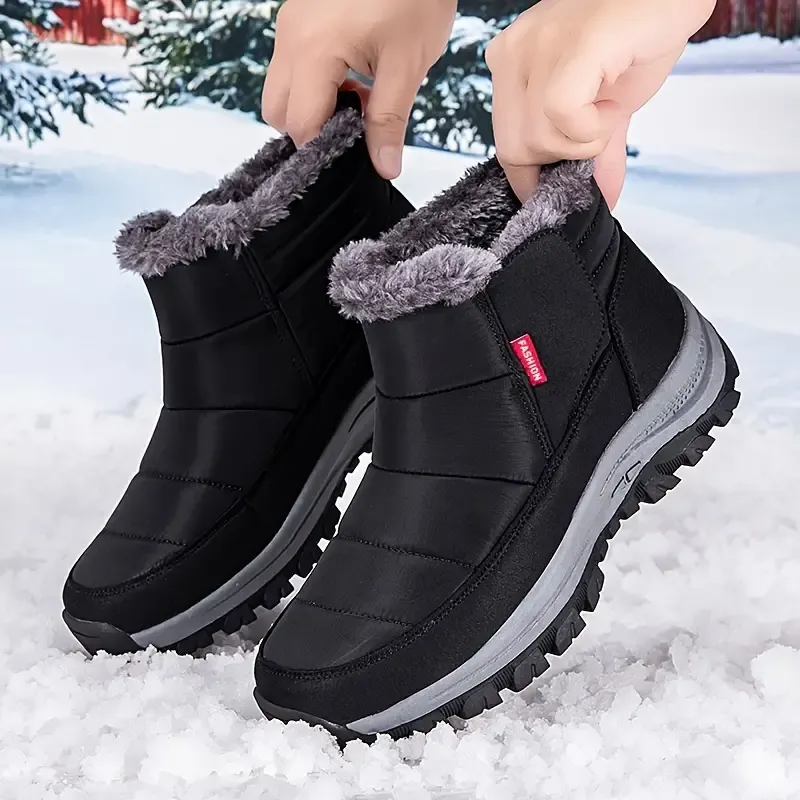 Men's Orthopedic Warm Snow Boots Waterproof Non-Slip Winter Fleece Boots