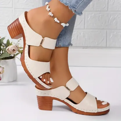 Women’s Bow Open-Toe Chunky Heel Sandals
