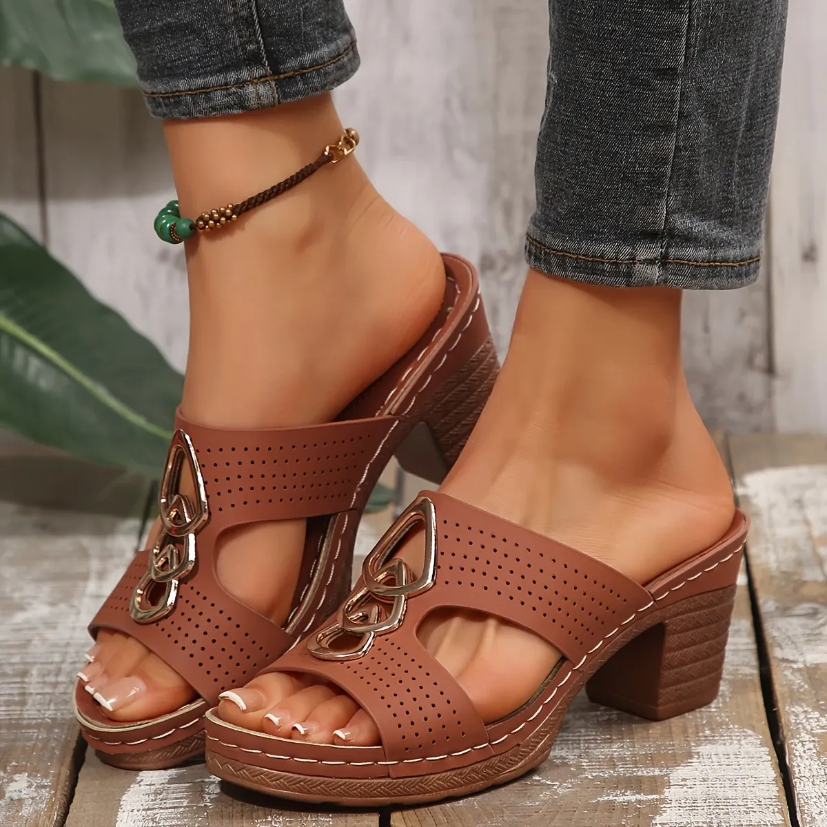 🔥LAST DAY PROMOTION 50% OFF - WOMEN'S LEATHER PLATFORM HIGH HEELS ORTHOPEDIC SANDALS