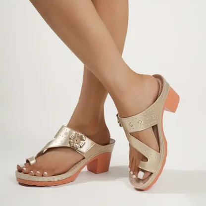 🔥Last Day Promotion 50% OFF - Women's Fashion Hollow High Heel Chunky Heel Sandals