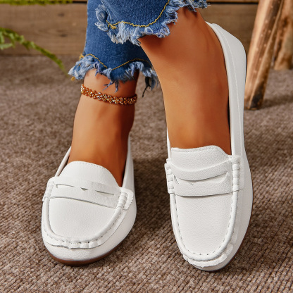 Comfortable Walking Flat Leather Loafers
