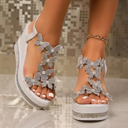 🔥LAST DAY PROMOTION 50% OFF - Elegant Women's Butterfly Wedge Sandals