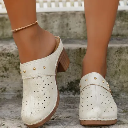 🔥LAST DAY PROMOTION 50% OFF - Women's  Thick Heel Mules High Heel Sandals