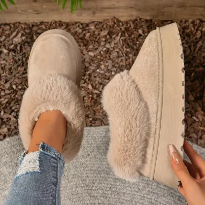 🔥LAST DAY 49% OFF -WOMEN'S PLUSH ROUND TOE SLIP-ON FLATS（BUY 2 FREE SHIPPING）