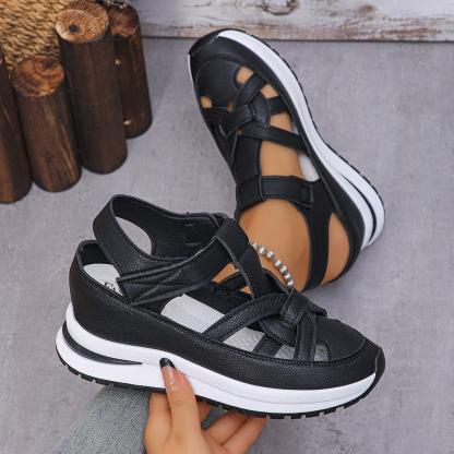 Women's Hollow Out Breathable Platform Wedge Sandals Sneakers