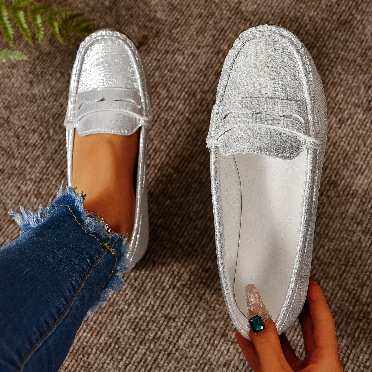 Comfortable Walking Flat Leather Loafers
