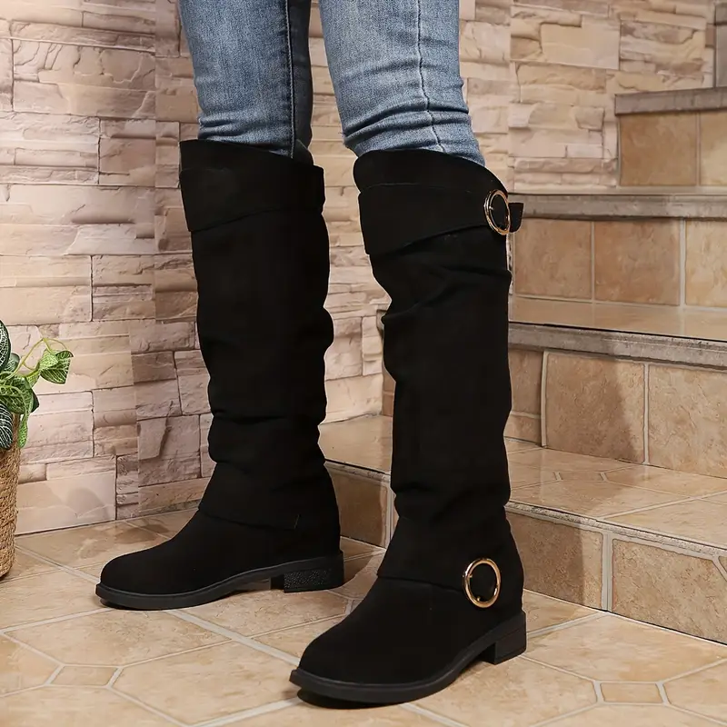 Mid Calf Slouchy Boots for Women