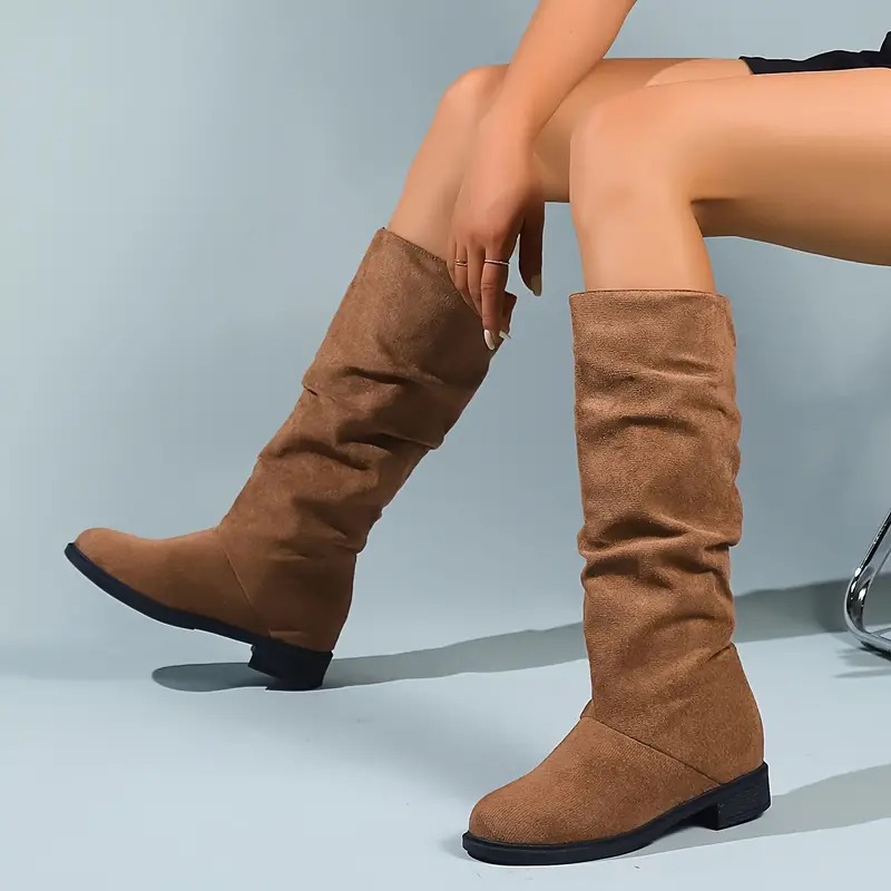 Mid Calf Slouchy Boots for Women
