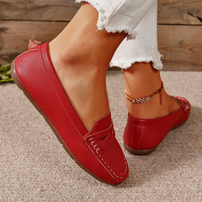 Comfortable Walking Flat Leather Loafers
