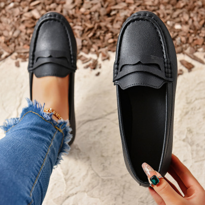 Comfortable Walking Flat Leather Loafers