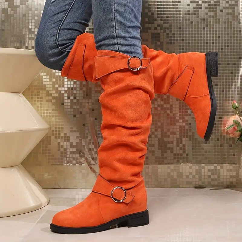 Mid Calf Slouchy Boots for Women