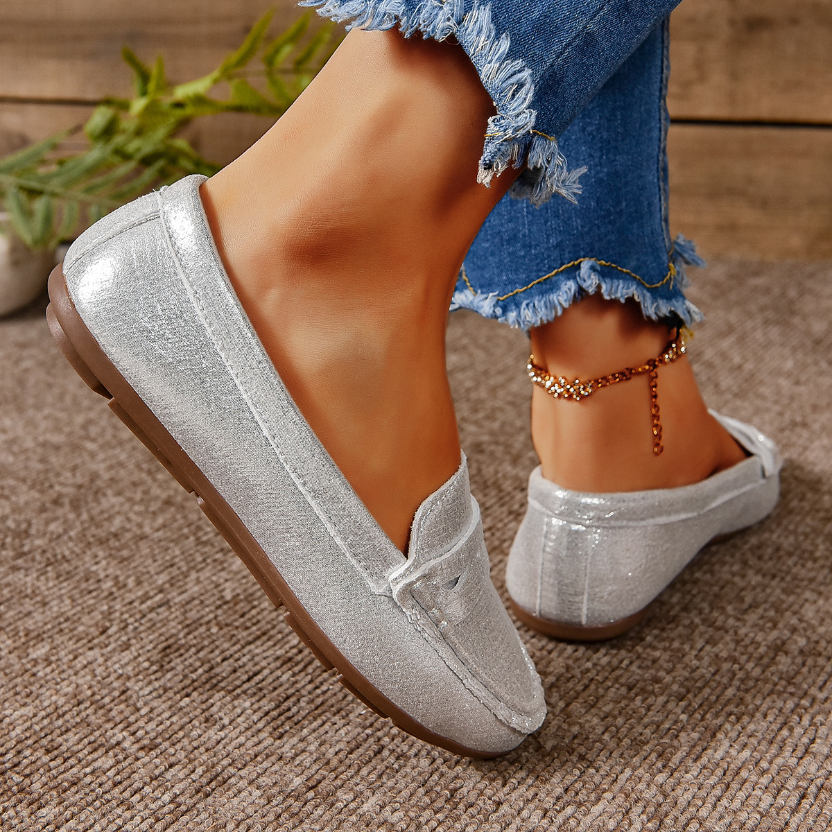 Comfortable Walking Flat Leather Loafers