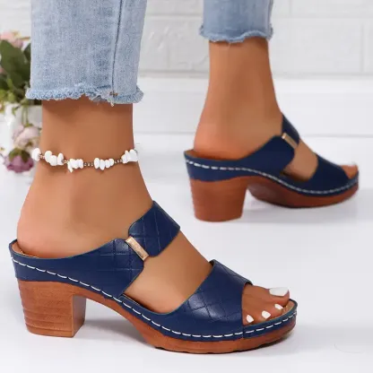 Women’s Bow Open-Toe Chunky Heel Sandals