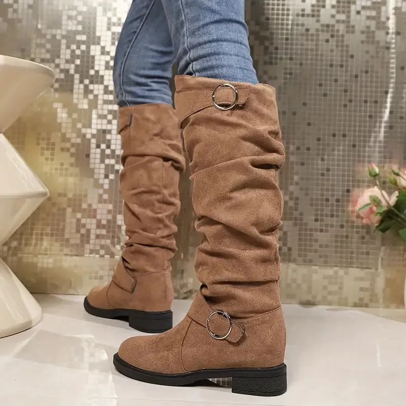 Mid Calf Slouchy Boots for Women