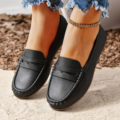 Comfortable Walking Flat Leather Loafers